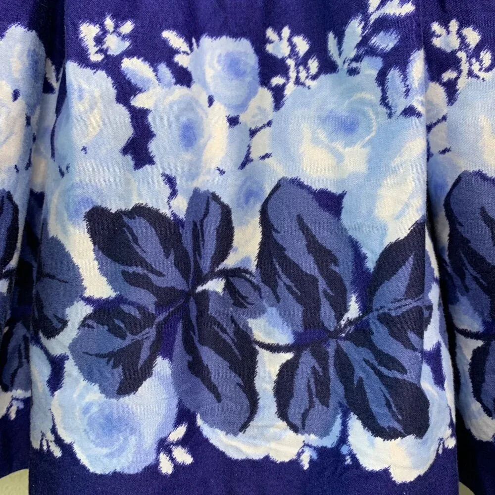 JANIE AND JACK Moonlight Garden Dress Girls 5 5T Navy Blue Cotton Floral Lined - Picture 11 of 12